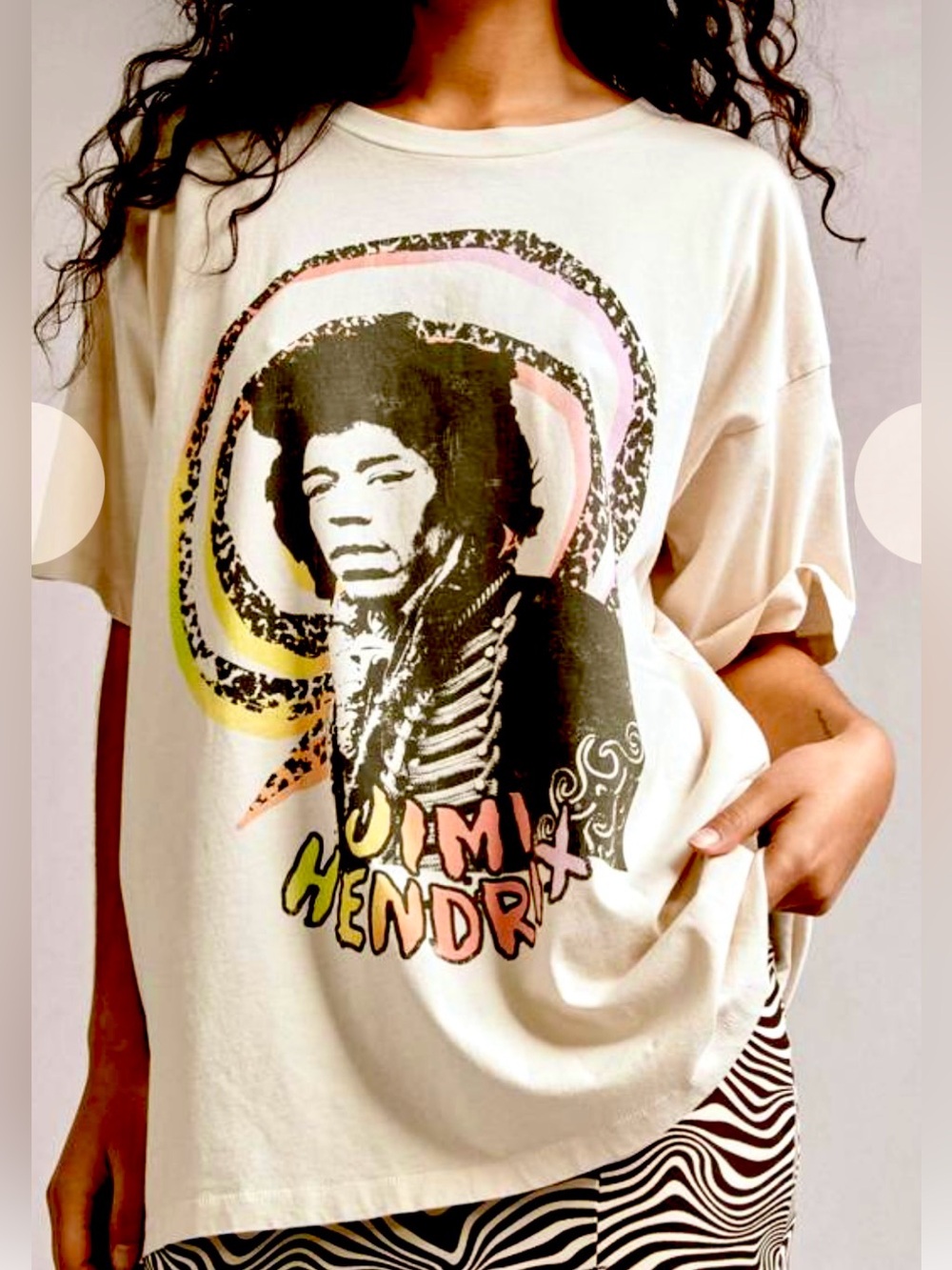 Daydreamer Cream Jimi Hendrix Spiral Merch Tee